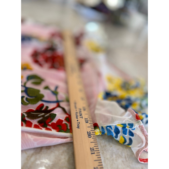 Maeve ANTHROPOLIE Floral Print Mini Dress S, sheer, velvet flower, layer LINED - Picture 7 of 11